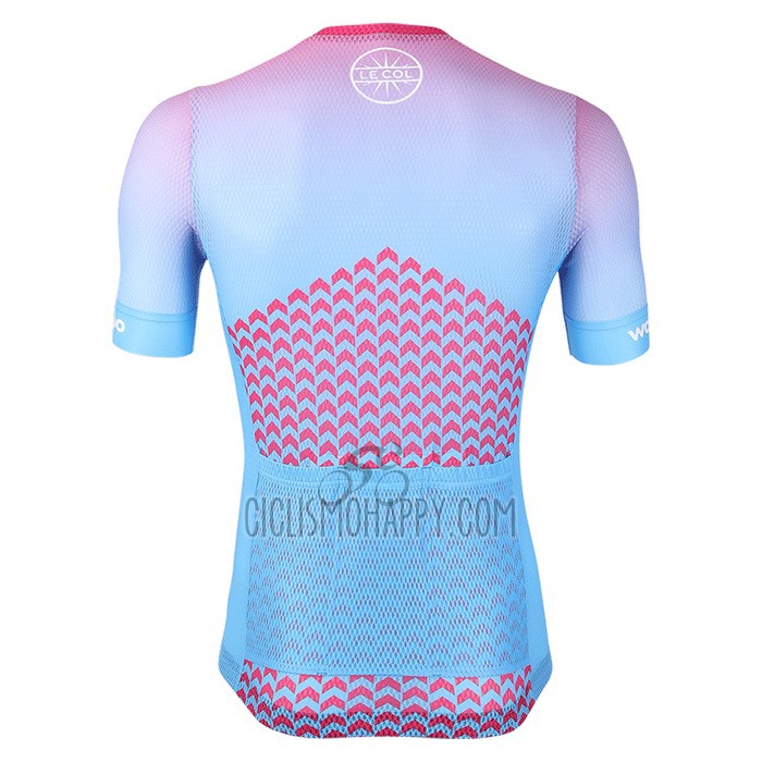 Le Col Cycling Jersey Bib Short 2020 Men Short Sleeve Sky Blue Pink